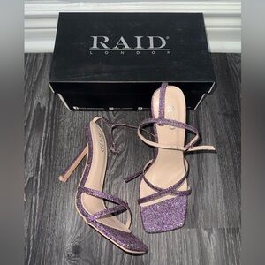 NWT RAID Purple Sparkly Heels
